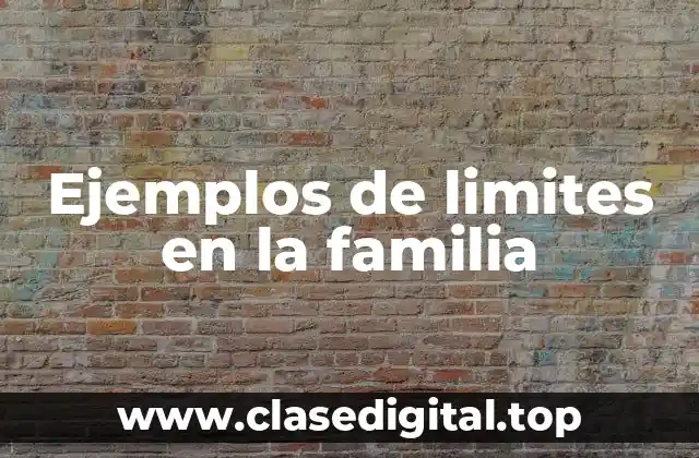 Ejemplos de limites en la familia