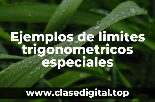 Ejemplos de límites trigonométricos especiales