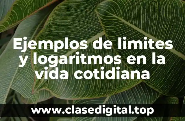 Ejemplos de limites y logaritmos en la vida cotidiana
