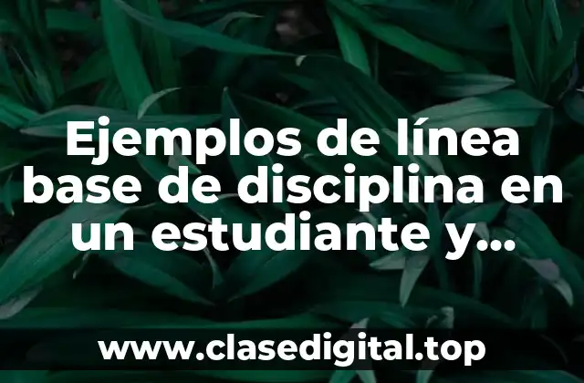 Ejemplos de línea base de disciplina en un estudiante y Significado