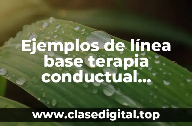 Ejemplos de línea base terapia conductual frecuencia intensidad