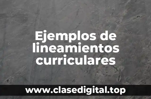 Ejemplos de lineamientos curriculares