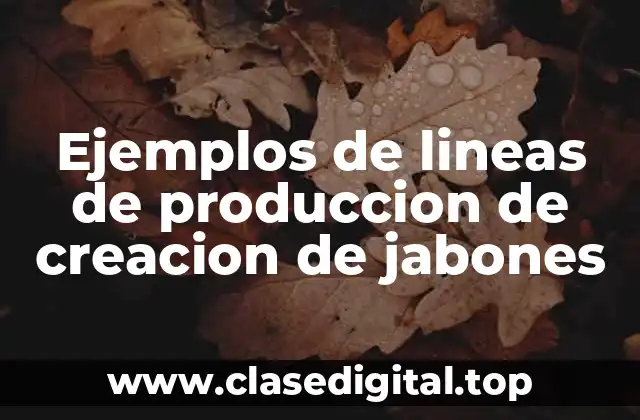 Ejemplos de lineas de produccion de creacion de jabones
