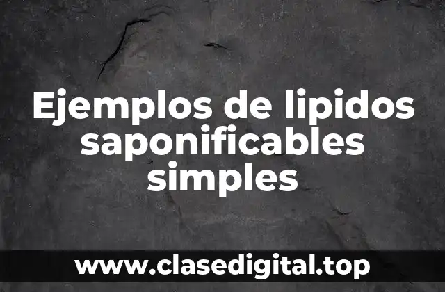 Ejemplos de lipidos saponificables simples