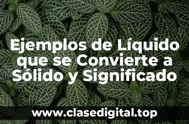 Ejemplos de Líquido que se Convierte a Sólido y Significado