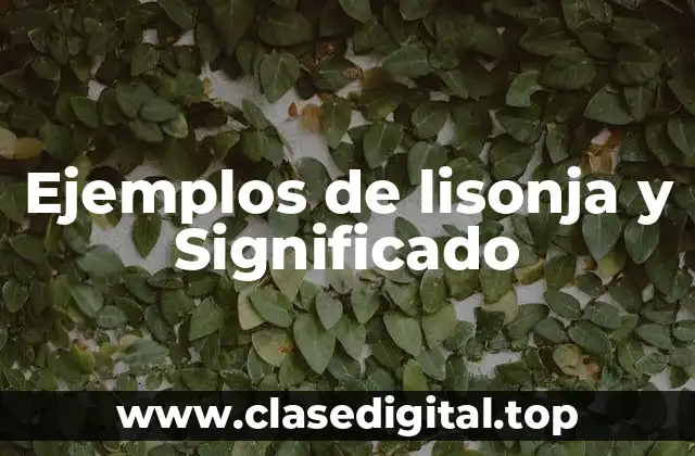 Ejemplos de lisonja y Significado