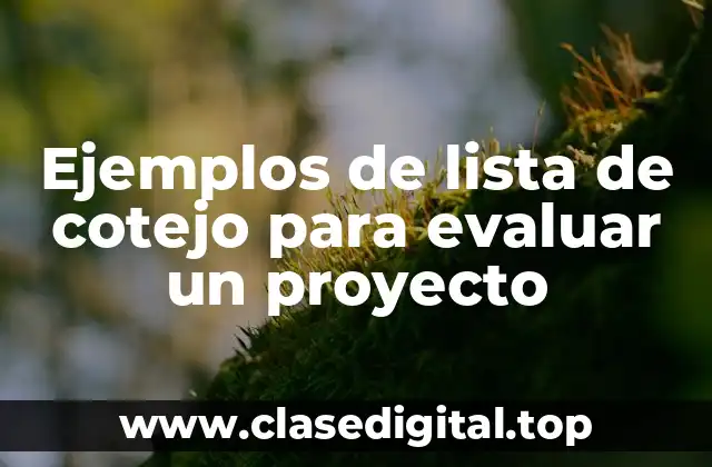 Ejemplos de lista de cotejo para evaluar un proyecto