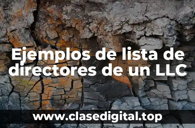 Ejemplos de lista de directores de un LLC