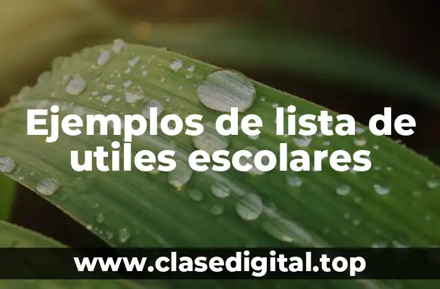Ejemplos de lista de utiles escolares