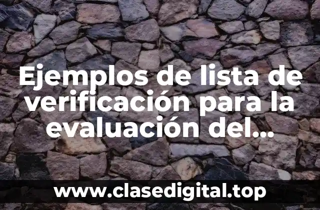 Ejemplos de lista de verificación para la evaluación del desempeño