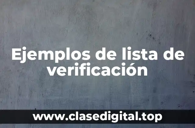 Ejemplos de lista de verificación