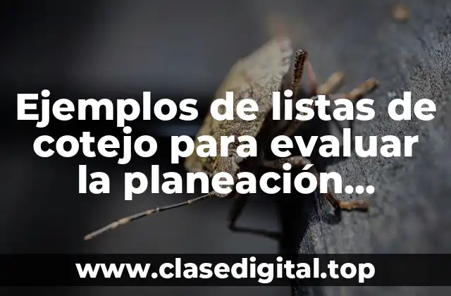 Ejemplos de listas de cotejo para evaluar la planeación didáctica