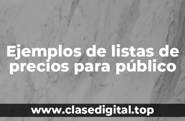 Ejemplos de listas de precios para público