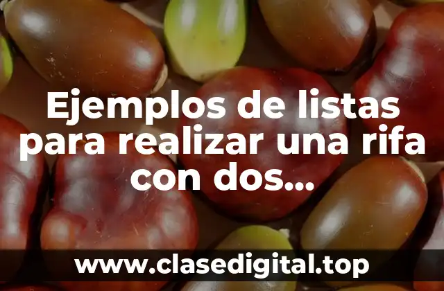 Ejemplos de listas para realizar una rifa con dos oportunidades