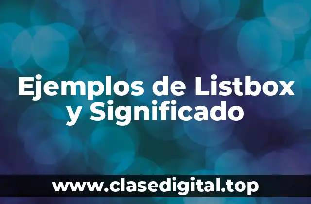 Ejemplos de listbox