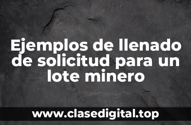 Ejemplos de llenado de solicitud para un lote minero