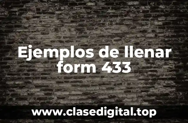 Ejemplos de llenar form 433
