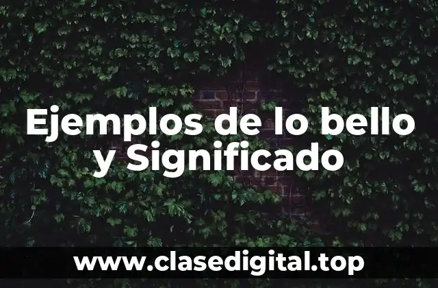 Ejemplos de lo bello y Significado