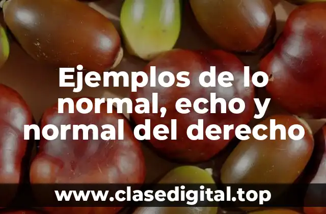 Ejemplos de lo normal, echo y normal del derecho