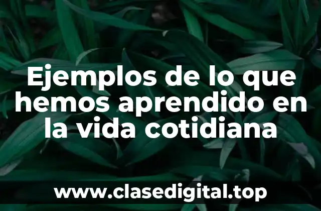 Ejemplos de lo que hemos aprendido en la vida cotidiana