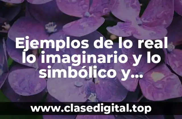Ejemplos de lo real lo imaginario y lo simbólico y Significado