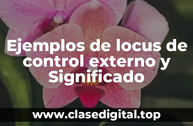 Ejemplos de locus de control externo