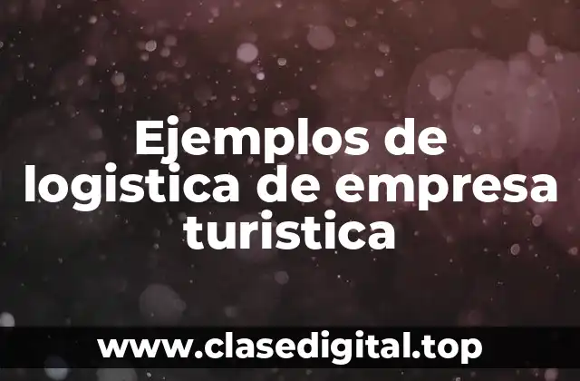 Ejemplos de logistica de empresa turistica