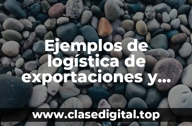 Ejemplos de logística de exportaciones y Significado