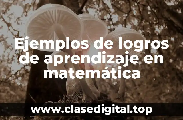 Ejemplos de logros de aprendizaje en matemática