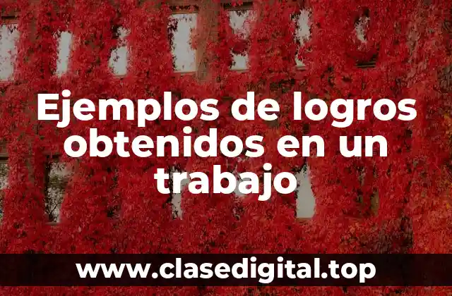 Ejemplos de logros obtenidos en un trabajo