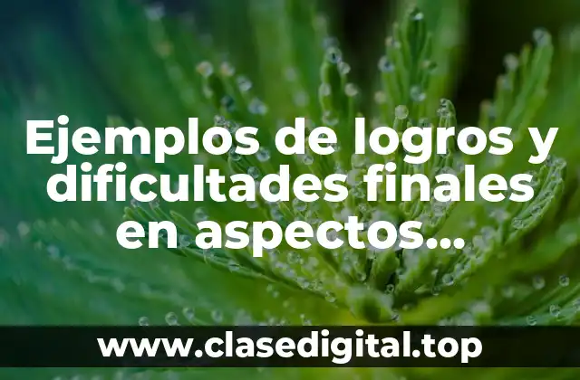 Ejemplos de logros y dificultades finales en aspectos culturales