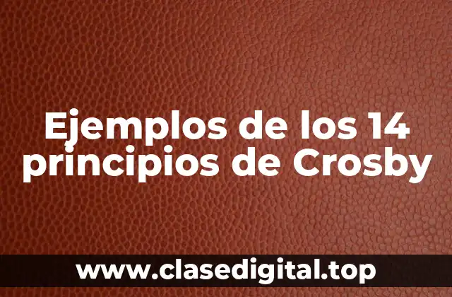Ejemplos de los 14 principios de Crosby