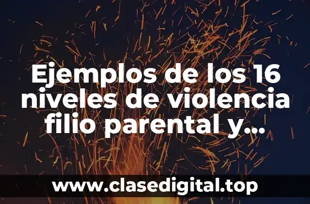 Ejemplos de los 16 niveles de violencia filio parental y Significado
