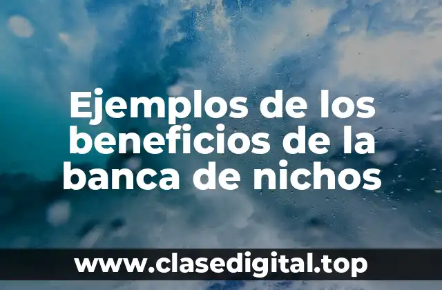 Ejemplos de los beneficios de la banca de nichos