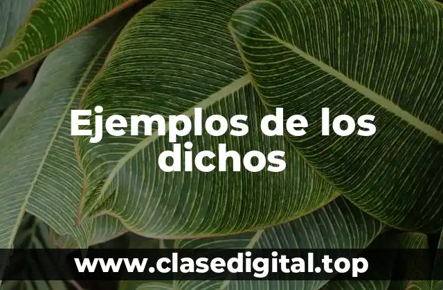 Ejemplos de los dichos