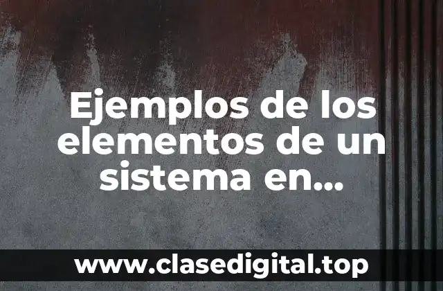 Ejemplos de los elementos de un sistema en mercadotecnia