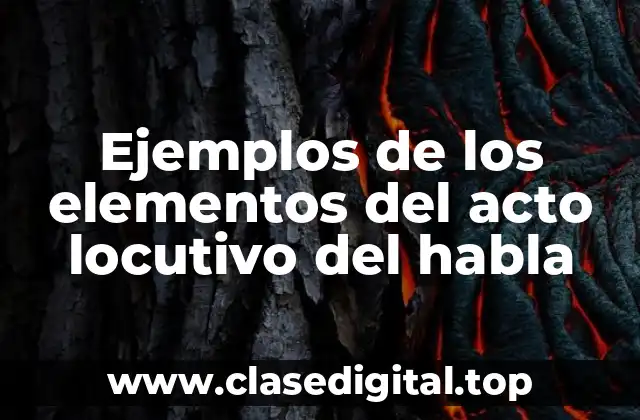 Ejemplos de los elementos del acto locutivo del habla
