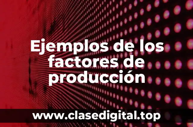 Ejemplos de los factores de producción