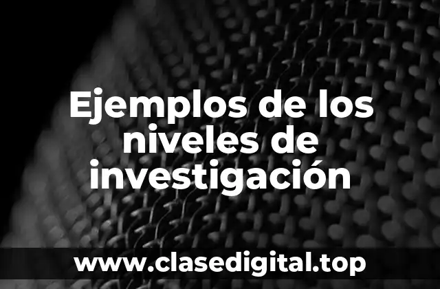 Ejemplos de niveles de investigación