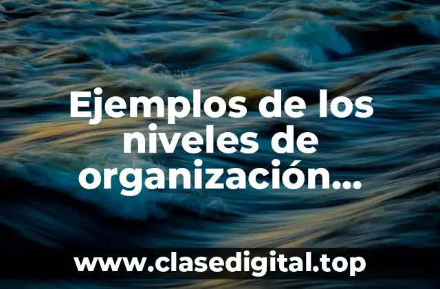 Ejemplos de los niveles de organización biológica en ecología