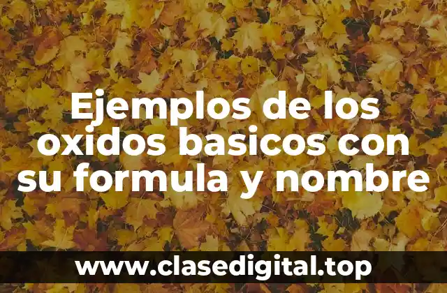 Ejemplos de los oxidos basicos