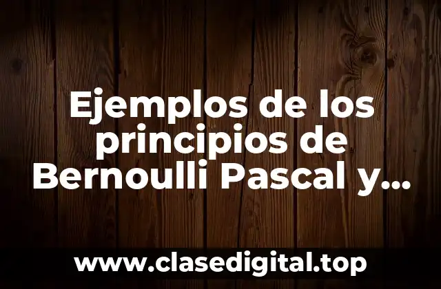 Ejemplos de los principios de Bernoulli Pascal y Arquimedes