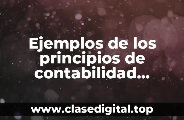 Ejemplos de los principios de contabilidad generalmente aceptados
