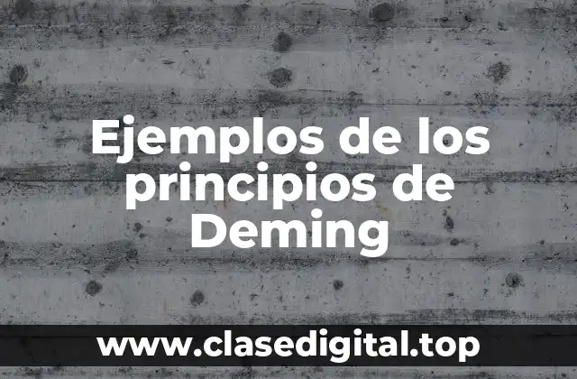 Ejemplos de los principios de Deming