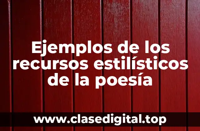Ejemplos de los recursos estilísticos de la poesía