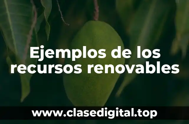 Ejemplos de los recursos renovables