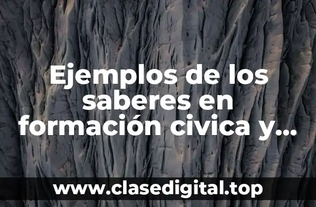 Ejemplos de los saberes en formación civica y ética