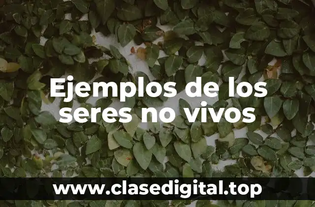 Ejemplos de los seres no vivos