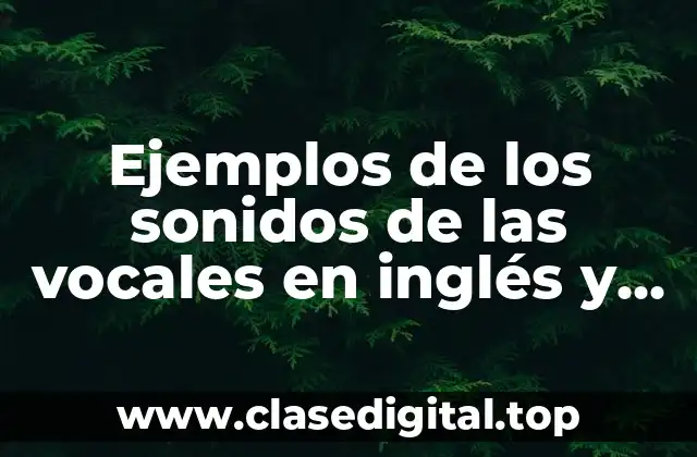 Ejemplos de los sonidos de las vocales en inglés y Significado