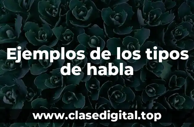 Ejemplos de los tipos de habla